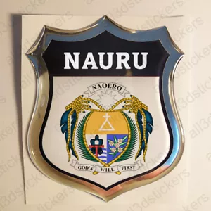 Sticker Nauru Emblem Coat of Arms Shield 3D Resin Domed Gel Vinyl Decal Car Moto - Bild 1 von 1
