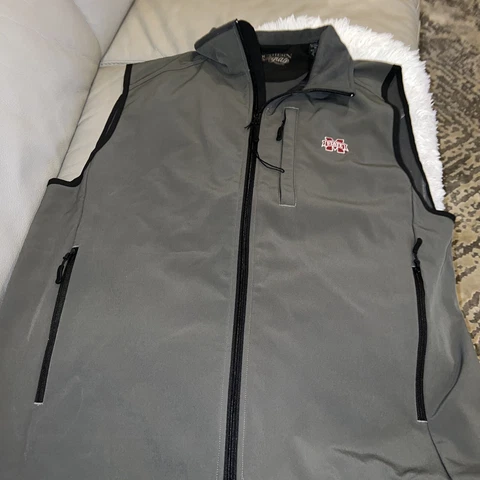 Mississippi State Bulldogs Polyester Vest Mens Sz XL  zipper Cover