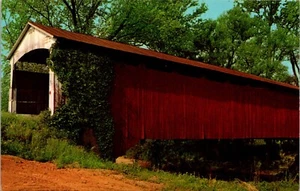 Postcard Rockville Parke Co. Indiana Neet Covered Bridge Little Raccoon Crk UNP - Picture 1 of 2