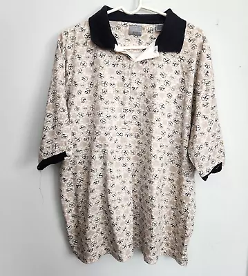 Haggar Polo Shirt Adult 2XL XXL blue & brown Golf Golfer Men's E1 - Image 1 of 3