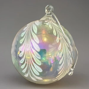 Vintage Art Glass Witch Ball Ornament Orb Handblown   Iridescent  3” - Picture 1 of 10
