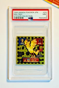 Pokemon PSA 9 Moltres #201 Sticker Amada 1996 Japanese - Picture 1 of 2