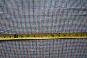 14" Long,  Blue Green Red & Tan Plaid Homespun Cotton Fabric, V752 - Picture 1 of 6