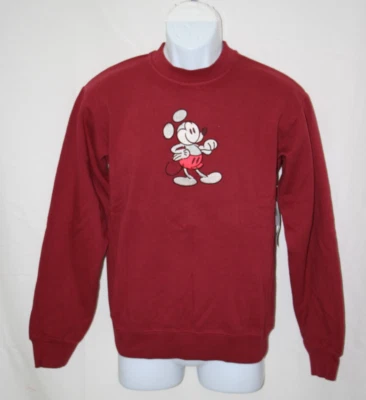 Disney Mickey Mouse Genuino Mouse Ropa de Ratón Rojo Pullover Sudadera Suéter Talla XS NUEVO Foto 1 de 4