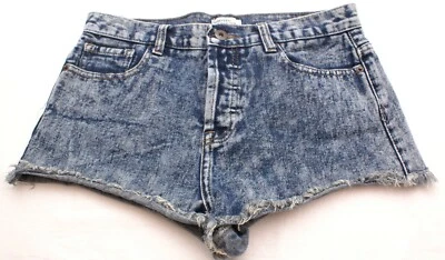 Pantalones Cortos Forever 21 Premium Denim Lavado Ácido Azul Jean Corte Para Mujer 28, Cintura 30" Foto 1 de 2