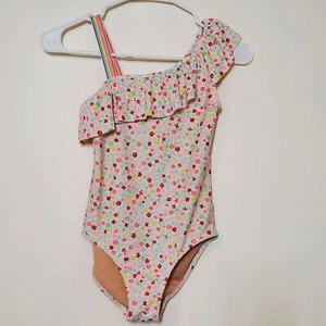 Crewcuts Girls Floral Ruffled Bathing Suit Swimsuit One Piece - Picture 1 of 7