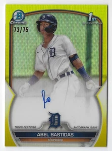 Bowman Chrome Prospects #CPA-AB Abel Bastidas 2023 refractor amarillo automático 73/75 - Imagen 1 de 2