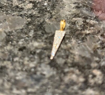 14k Gold Pave Diamond Spike Pendant - Изображение 1 из 4