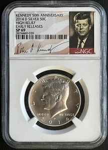 2014-D Kennedy 50th Anniversary High Relief Silver NGC SP69 - Picture 1 of 2