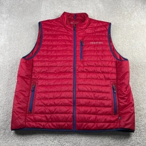 Vineyard Vines Vest Mens 2XL XXL Red Puffer Insulated Full Zip Logo Preppy - Picture 1 of 14