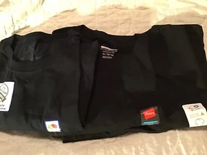 Lot of 3 Champion, Haynes, Fruit of The Loom Size XL Black T-Shirts New - Picture 1 of 4