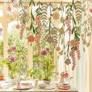 Flower Leaves Floral Garland Multicolor Shopwindow Hanging Decoration Gift - Picture 1 of 8