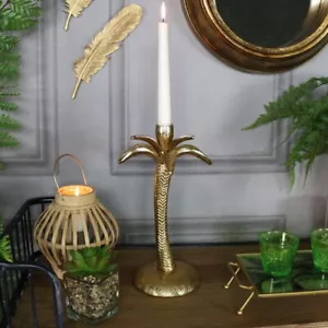 Vintage gold palm tree shape candlestick holder ornate table centre home gift - Picture 1 of 7