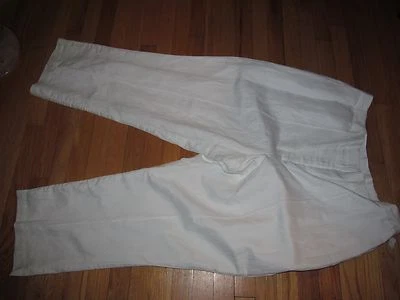 Women's Maggie Barnes White 55% Linen Lined Pants Part Elastic Waist 28W NWOT - Image 1 of 2