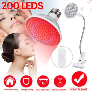 200LEDS Infrarotlampe Therapie Rotlicht Lichttherapi 45W Mit Standfuß 660*850nm - Bild 1 von 12