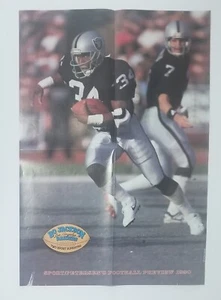BO JACKSON LA RAIDERS 4 SEITEN KLAPPPOSTER doppelseitig JOE MONTANA 1990 NOS - Bild 1 von 4