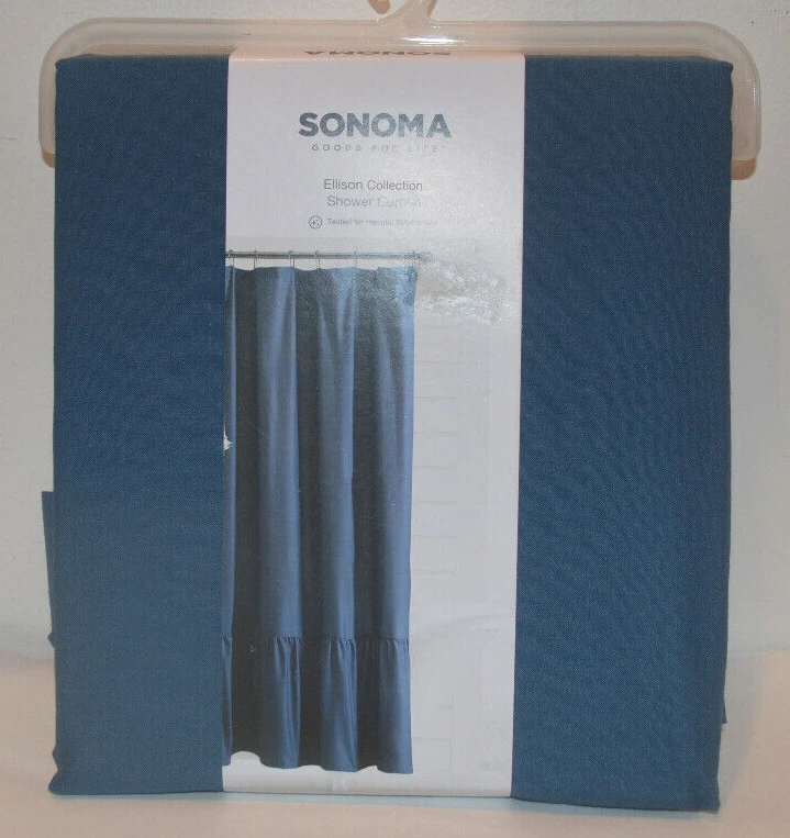  Cortina de ducha de tela con volantes Sonoma Navy Ellison 70 x 72  Foto 1 de 1