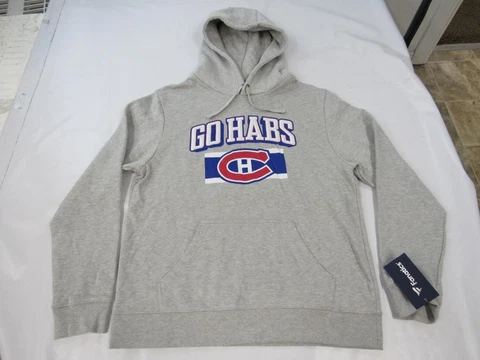 New Montreal Canadiens Go Habs Mens Sizes L-XL Gray Hoodie Cover