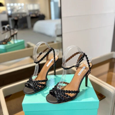 AQ Cross-Tie Elastomer High Heel Sandals - Image 1 of 4