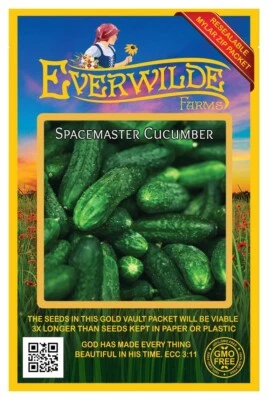 100 Spacemaster Cucumber Seeds - Everwilde Farms Mylar Seed Packet - Image 1 of 3