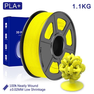 JAYO 1.1KG PLA+ Yellow 3D Printer Filament 1.75mm Warping Free Better Adhesion - Picture 1 of 8