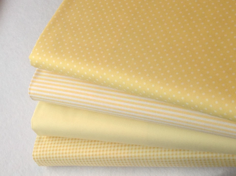ROSE & HUBBLE AND JOHN LOUDEN FABRICS 100% cotton fabric Fat Quarter Bundle basics blenders quilting craft yellow 2 G