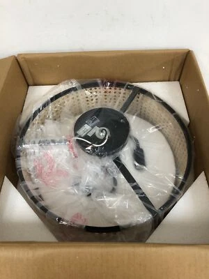 Accesorio de techo de caña de ratán semi-al ras Vaxcel Berens 3 luces 16", azul mate Foto 1 de 4