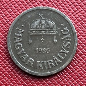 Hungary 1926 Bronze 2 Filler. Nicolas Horthy. Better Grade. KM# 506
