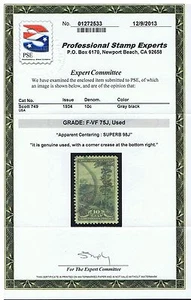 GEM SCOTT #749 USED PSE CERT GRADED 75J (APPARENT 98J JUMBO) - PRICED TO SELL - Picture 1 of 3