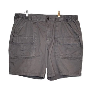 Croft & Barrow Shorts Mens Cargo Size 46 Side Elastic Zip Button Front Gray - Picture 1 of 9