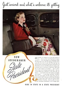 1937 Studebaker State President: Just Arrived What a Welcome Vintage Print Ad - Picture 1 of 1