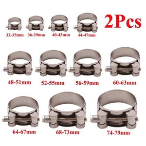 2x Abrazadera silenciador tubo manguera escape motocicleta resistente acero inoxidable perno en T - Imagen 1 de 28