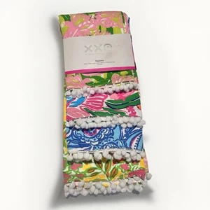 Lilly Pulitzer für Target (Fan Dance) Servietten. 4er Set 20”x20” Bommelborte - Bild 1 von 8