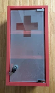 Medikamentenschrank, Designer-Ware, rot, Metall, 2 Schlüssel - Bild 1 von 2