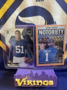 2025 Mosaic Football Abdul Carter Orange Fluorescent Notoriety + Base Card V - Bild 1 von 1
