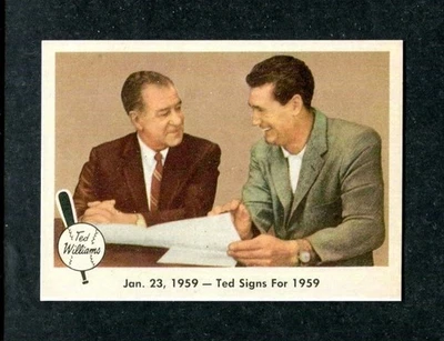 Ted Williams Fleer #68 Ted Signs for 1959 Jan 23 Original Baseball Reprint Card - Image 1 of 2