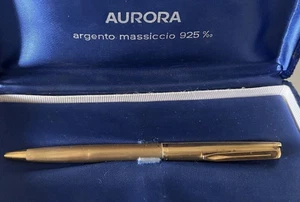 🔴 AURORA penna sfera ARGENTO MASSICCIO 925 placcata oro 9 carati, scrive  - Imagen 1 de 6