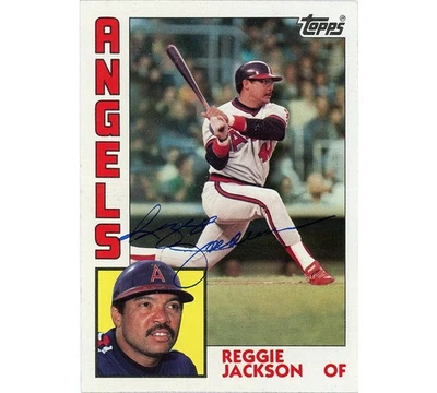 Reggie Jackson Signed Los Angeles Angels Topps #21 Jumbo Trading Card - Image 1 of 3
