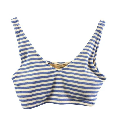 Nuevo traje de baño antiguo azul marino a rayas para mujer S Foto 1 de 4