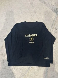 CHANEL PARIS logo black long sleeve T-shirt F/S from Japan - Picture 1 of 4