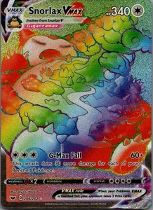 Snorlax VMAX (Secret) Secret Rare SWSH01: Sword & Shield Base Set 206/202 NM - Picture 1 of 2