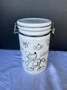 Disney Mickey Mouse Keramik Kanister Glas Skizze Gitter Kunst Vintage Stil - Bild 1 von 5