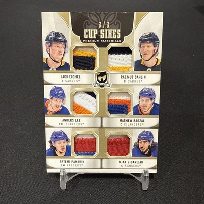 2019-20 UPPER DECK THE CUP SIXES PATCH #3/3 EICHEL DAHLIN PANARIN ZIBANEJAD LEE - Image 1 of 2