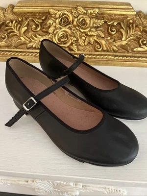 Bloch девочек размер 6,5 Techno кран #2 туфли из черной кожи Мэри Джейн ремень отличном - Изображение 1 из 4