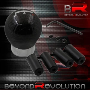 Universal M8X1.25 M10X1.5 M12X1.25 Carbon Fiber 5 Speed Manual Stick Shift Knob - Picture 1 of 3