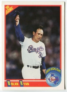 1990 Score #696 Nolan Ryan Texas Rangers - '89 Highlight - Picture 1 of 2