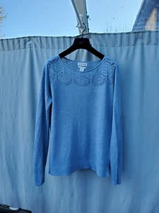 nanette lepore Blue Linen Summer Jumper Size XL  VGC - Picture 1 of 4
