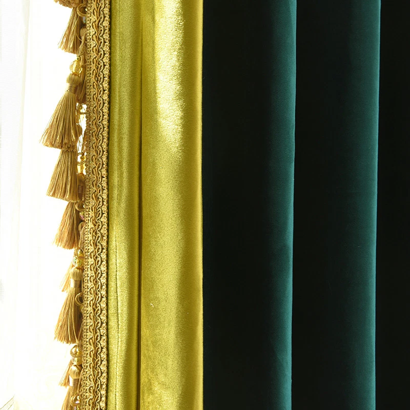 high quality Luxury tassel thicken solid Italy velvet cloth curtain valance E920 - Image 1 of 4