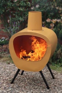 Chimenea de acero estilo retro fogata jardín calentador fogata acero fogata calentador - Imagen 1 de 4