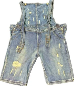 Men's Overalls Skinny Destroyed Casual Pants Denim Jumpsuit Shorts - Picture 1 of 2